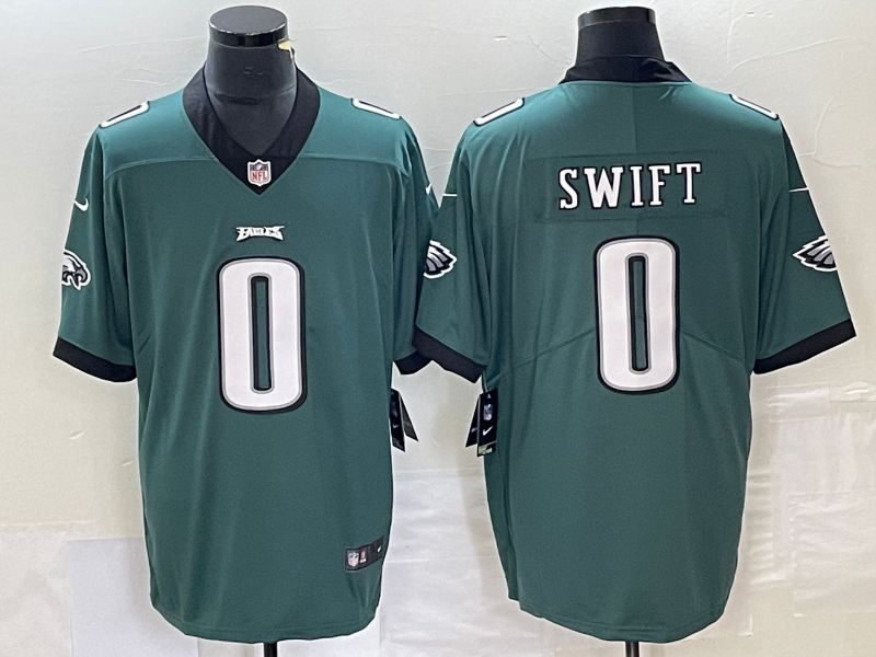 Men Philadelphia Eagles 0 Swift Green Nike Vapor Limited NFL Jersey style 1